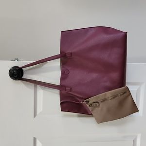 Purple Tote Bag with Detachable Pouch by Under One Sky